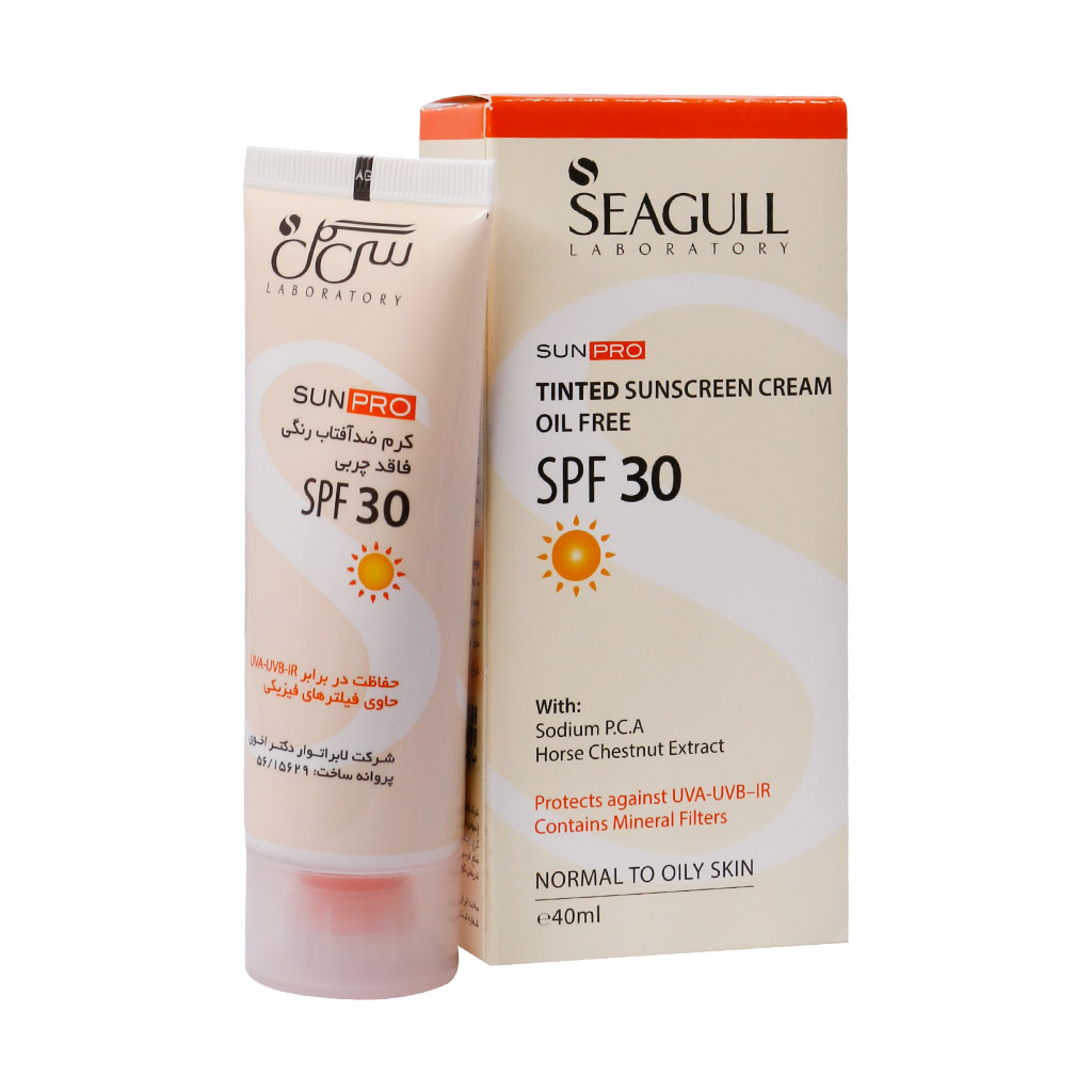 کرم ضد آفتاب رنگی فاقد چربی SPF30 سی گل 40 میلی لیتر