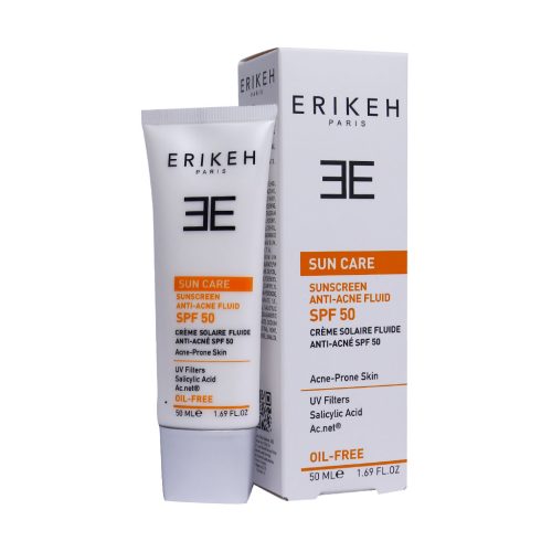 فلوئید ضد آفتاب و ضد جوش بی رنگ SPF50 اریکه 50 میلی لیتر