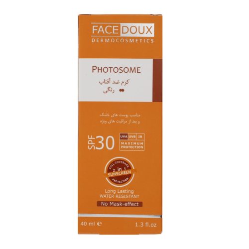 کرم ضد آفتاب رنگی فوتوزوم فیس دوکس SPF30 مناسب پوست خشک 40 میلی لیتر